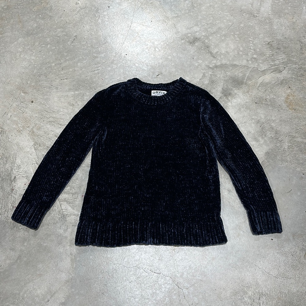Orvis brand Navy‎ blue polyester (super soft) sweater /Size S /S-53
